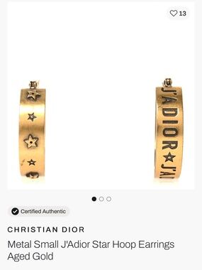 Dior gold hoop earrings